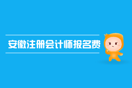 2019年安徽注册会计师报名费是多少？