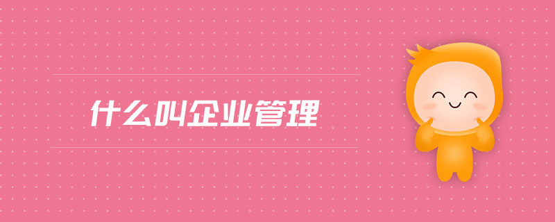 什么叫企业管理 什么叫企业管理