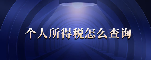 个人所得税怎么查询 个人所得税怎么查询