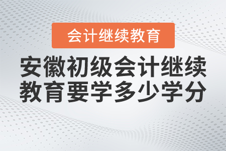 安徽初级会计继续教育要学多少学分? 安徽初级会计继续教育要学多少学分?