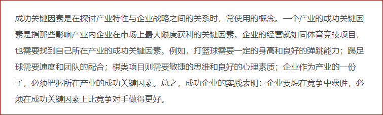 成功关键因素 成功关键因素