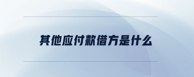 其他应付款借方是什么 其他应付款借方是什么