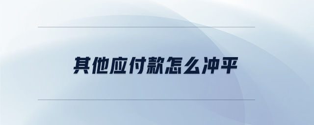 其他应付款怎么冲平 其他应付款怎么冲平