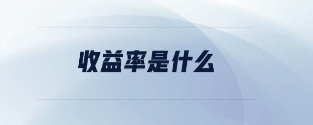 收益率是什么 收益率是什么