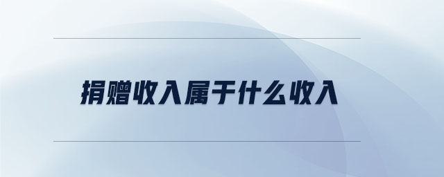 捐赠收入属于什么收入
