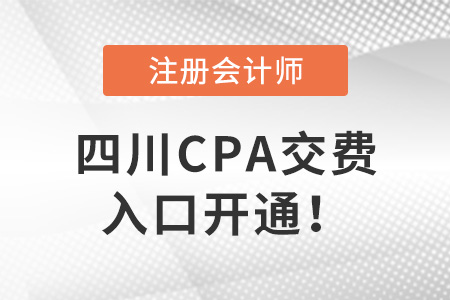 四川CPA交费入口开通!速来交费! 四川CPA交费入口开通!速来交费!