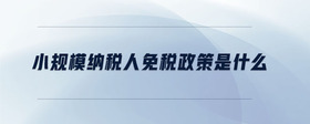 小规模纳税人免税政策是什么