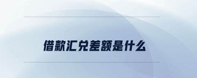 借款汇兑差额是什么 借款汇兑差额是什么