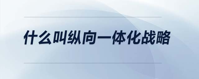 什么叫纵向一体化战略 什么叫纵向一体化战略