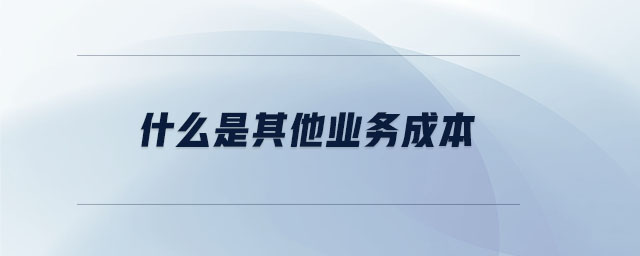 什么是其他业务成本 什么是其他业务成本