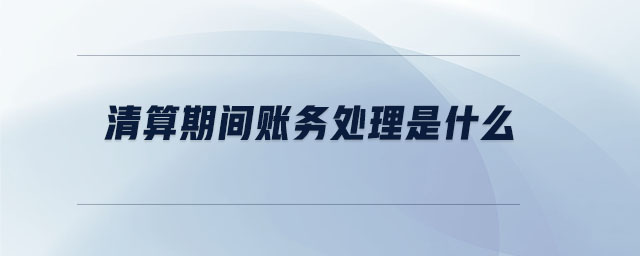 清算期间账务处理是什么 清算期间账务处理是什么