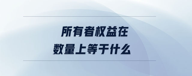 所有者权益在数量上等于什么 所有者权益在数量上等于什么