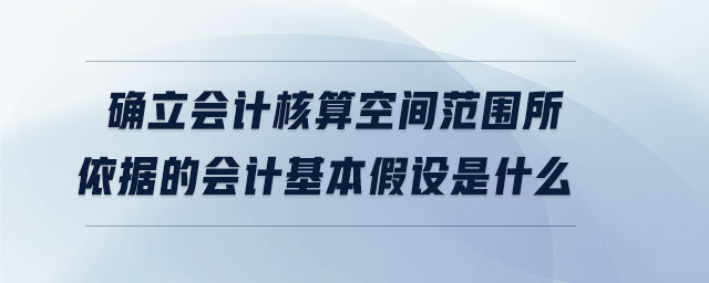 确立会计核算空间范围所依据的会计基本假设是什么 确立会计核算空间范围所依据的会计基本假设是什么