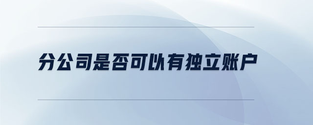 分公司是否可以有独立账户 分公司是否可以有独立账户