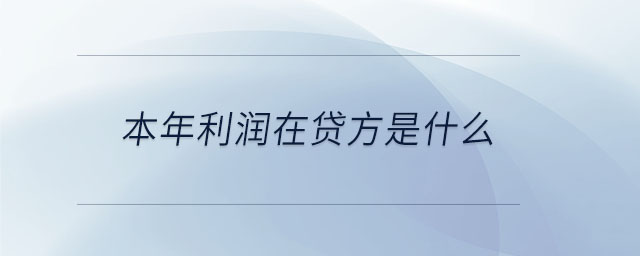 本年利润在贷方 本年利润在贷方