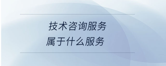 技术咨询服务属于什么服务 技术咨询服务属于什么服务