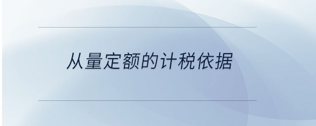 从量定额的计税依据 从量定额的计税依据
