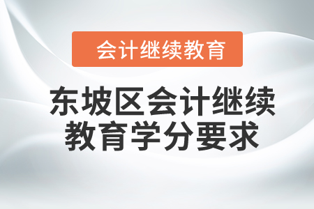 2024年四川省东坡区会计继续教育学分要求 2024年四川省东坡区会计继续教育学分要求