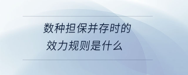 数种担保并存时的效力规则是什么 数种担保并存时的效力规则是什么