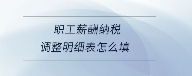 职工薪酬纳税调整明细表怎么填 职工薪酬纳税调整明细表怎么填