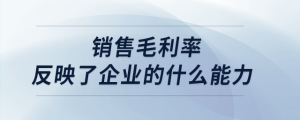 销售毛利率反映了企业的什么能力