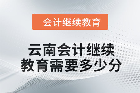 2024年云南省会计继续教育课程学分要求