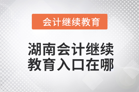 2024年湖南会计继续教育入口在哪？
