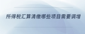 所得税汇算清缴哪些项目需要调增