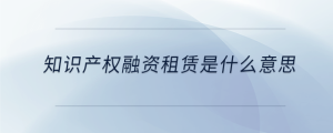 知识产权融资租赁是什么意思