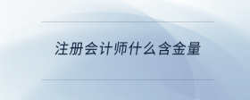 注册会计师什么含金量