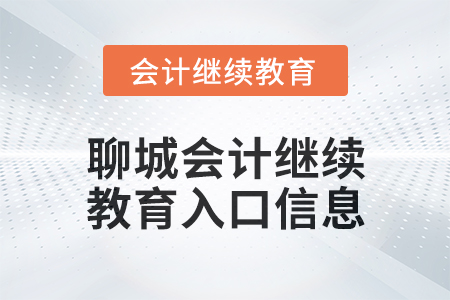 2024年聊城会计继续教育入口信息