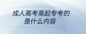 成人高考高起专考的是什么内容