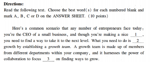 2023年考研英语（二）真题——完形填空1