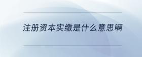注册资本实缴是什么意思啊