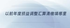 以前年度损益调整汇算清缴填哪里