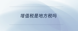 增值税是地方税吗