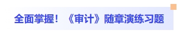 全面掌握《审计》随章演练习题 全面掌握《审计》随章演练习题