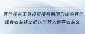 其他权益工具投资持有期间形成的其他综合收益终止确认时转入留存收益么