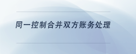 同一控制合并双方账务处理