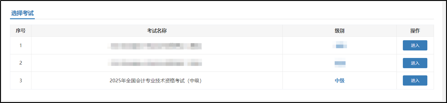 中级会计选择考试界面