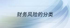 财务风险的分类