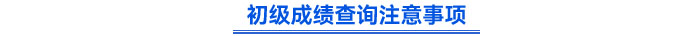 初级成绩查询注意事项