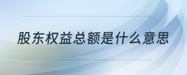 股东权益总额是什么意思 股东权益总额是什么意思