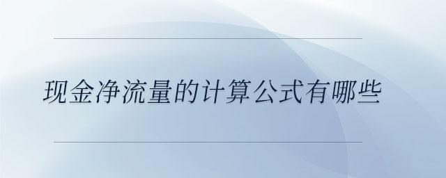 现金净流量的计算公式有哪些
