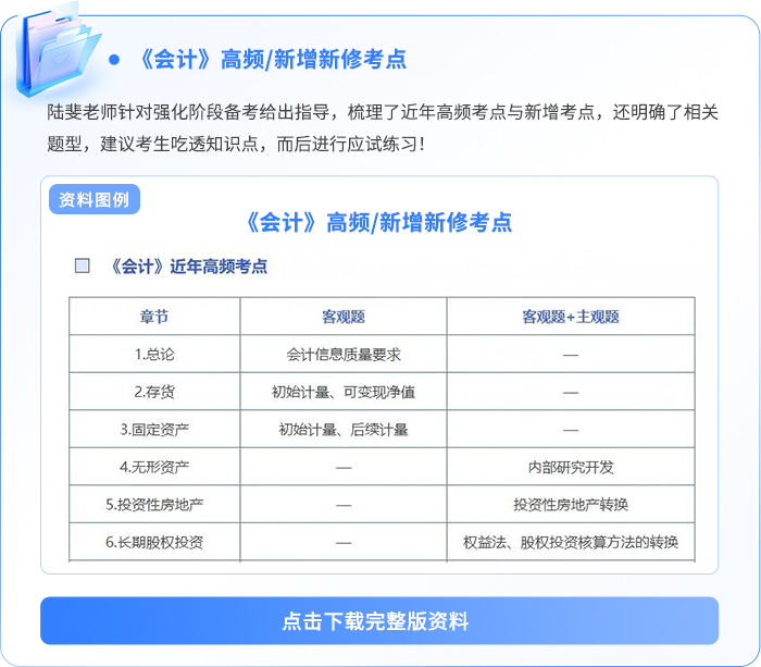 会计高频及新增新修考点