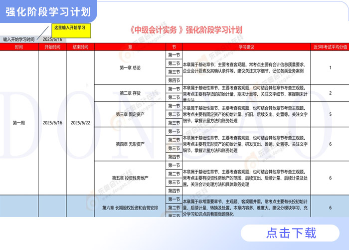 强化阶段学习计划