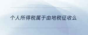 个人所得税属于由地税征收么