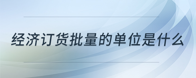 经济订货批量的单位是什么