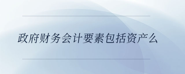 政府财务会计要素包括资产么 政府财务会计要素包括资产么
