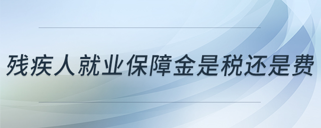 残疾人就业保障金是税还是费 残疾人就业保障金是税还是费